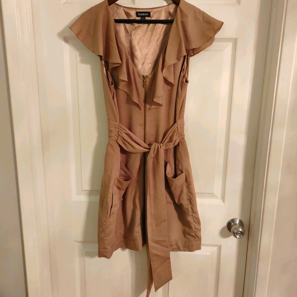 Bebé Dress Metallic Brown Size Large